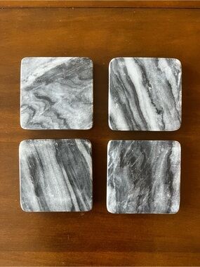 Gray Marble Coasters - Set of 4